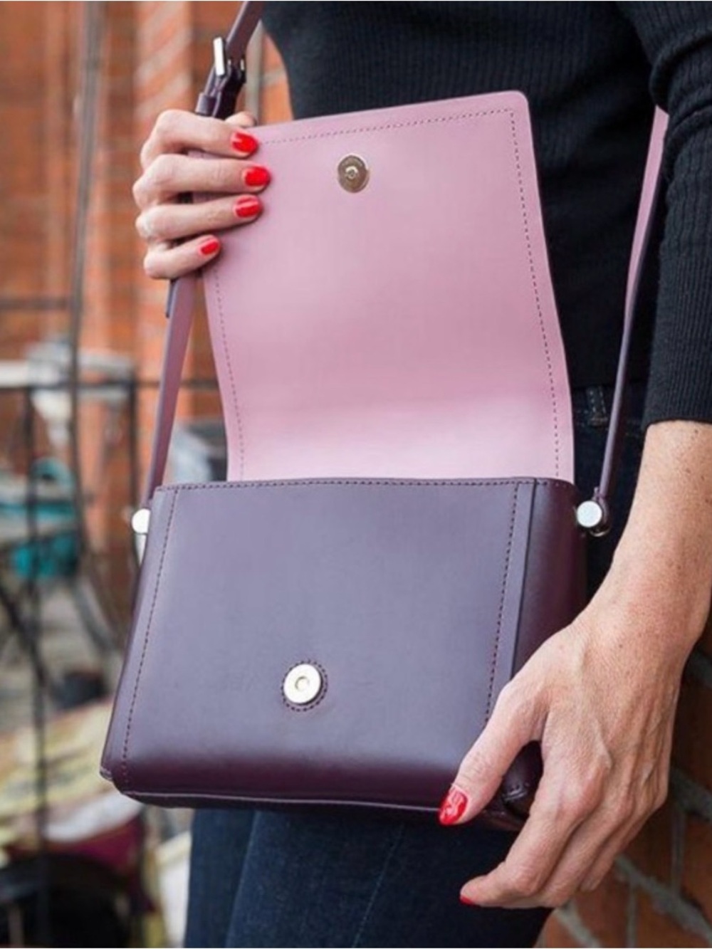 Kate Spade Avva Arbour Hill Smooth Leather Crossbody Bag Purse Handbag Burgundy